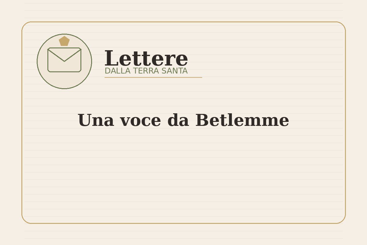 Una voce da Betlemme